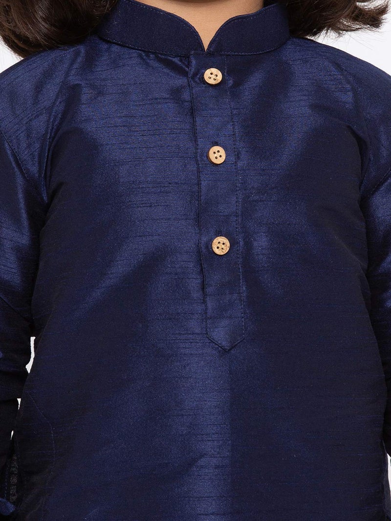 JBN Creation Boys Silk Blend Navy Blue and Maroon Kurta and Dhoti Set - Elegance for Festivals (VASBUK001BUnCDMA_34) - Image 4