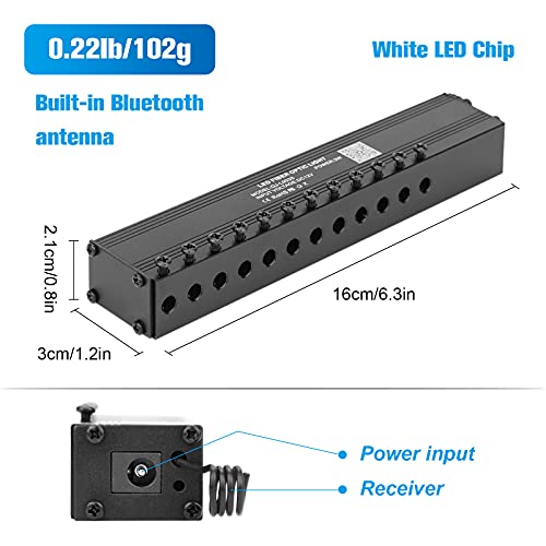 CHINLY Meteor 3W 96pcs 0.03in 9.8ft Bluetooth 12LEDs Fiber Optic Lights Kit Remote/APP Control + DC Power Splitter Cable for Car/Home Theater(Shooting Star Effect only) - Image 2