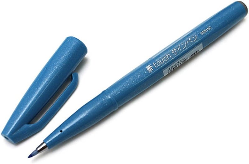 بنتل قلم توقيع بنتل برأس فرشاة - أزرق سماوي - Image 4