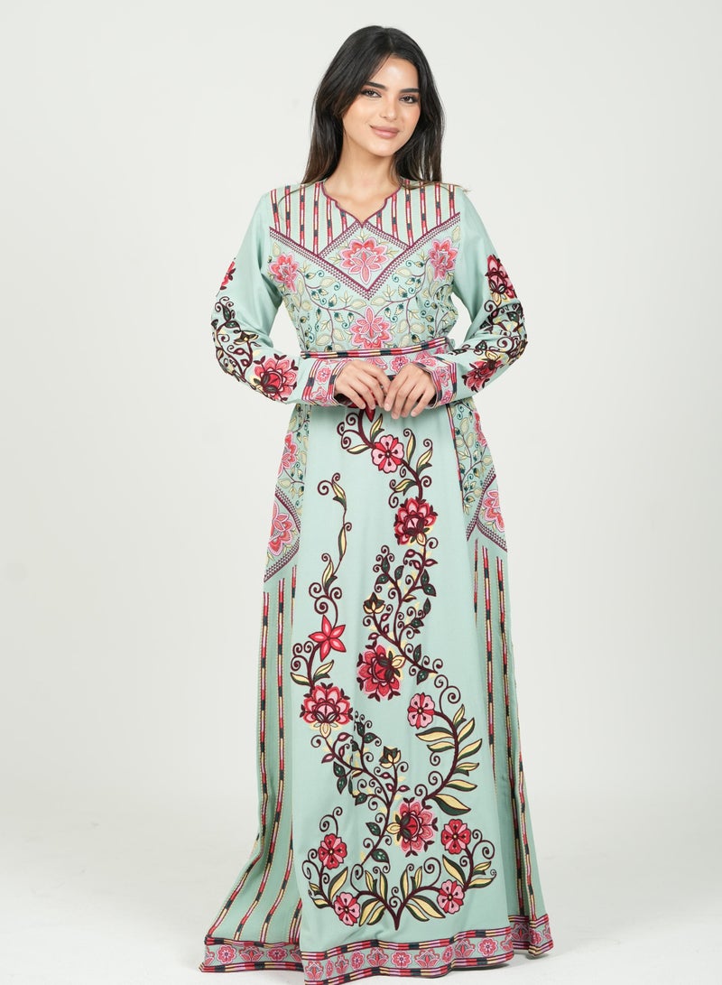 AL BENT AL SHARQIEH printed kaftan dress  - Image 1