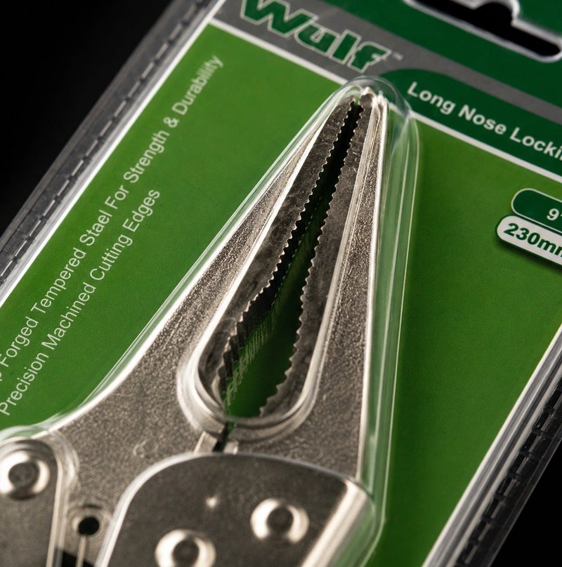 WULF 9-Inch Long Nose Locking Plier 230mm with Ergonomic Grip, Drop Forged Tempered Steel Locking Pliers with Precision Machined Cutting Edges for Professional Repair, Welding, DIY & Industrial Use - Image 5