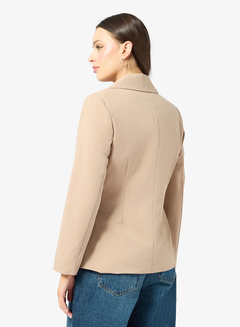 Ginger Cinched Waist Structured Longline Blazer