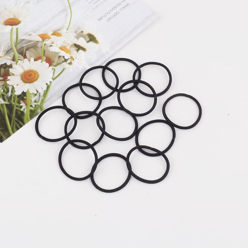 Joyeah Baby Girls Hair Ties No-metal Hair Elastics Ponytail Holders Hair Bands (2 mm x 2.5 cm,Black) - Image 2