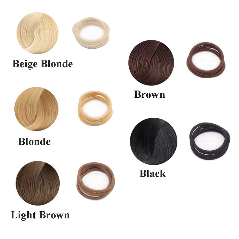 Joyeah Baby Girls Hair Ties No-metal Hair Elastics Ponytail Holders Hair Bands (2 mm x 2.5 cm,Black) - Image 5