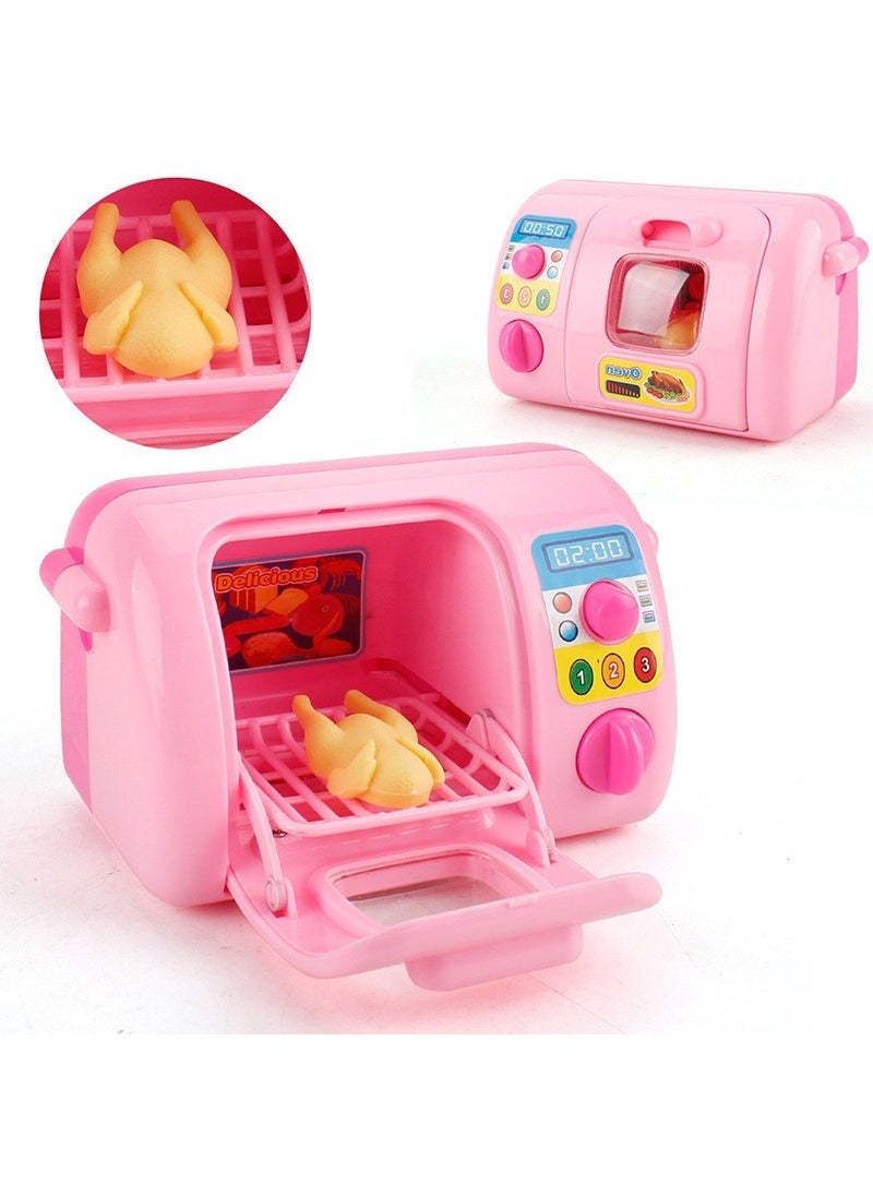 Simulation of small household appliances childrens play toys simulation kitchen toys electronic scales meat grinder hair dryer Pink Oven 163g