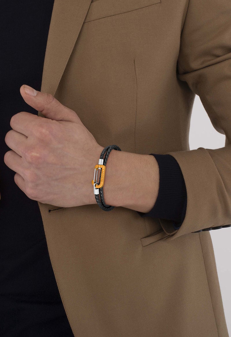 LACOSTE سلسلة لاغوست ماتي للرجال بحبل جلد مضفر - 2040316 - Image 3