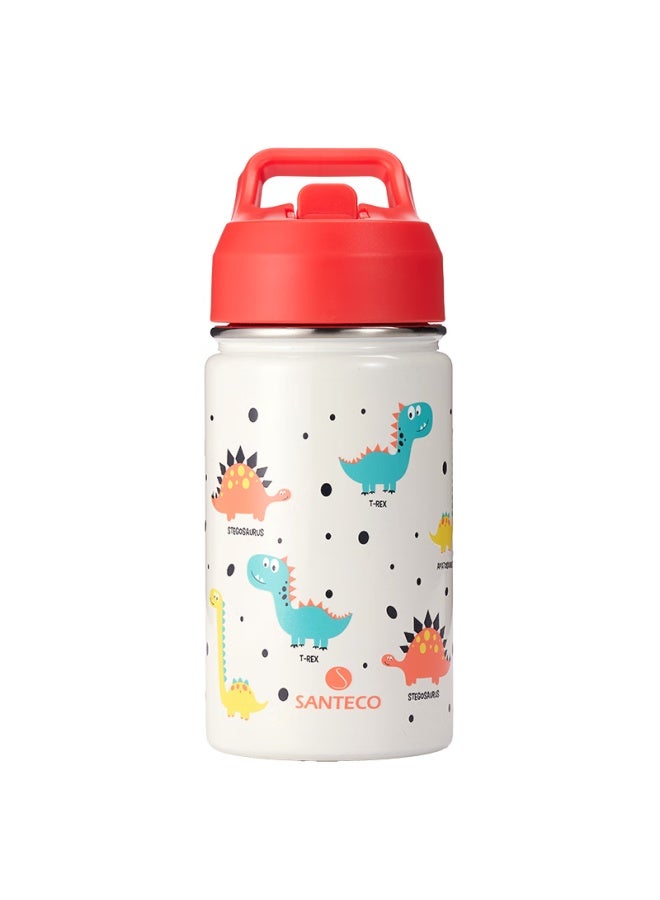 Santeco Kids Insulated Stainless Steel Straw Cup Children'S Kindergarten Student Baby Double Drinking Water Bottle Little Dinosaur - Image 2