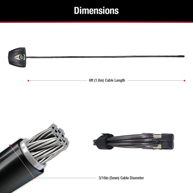 Master Lock Black Python Bike Lock with Key, Adjustable Metal Cable Lock has a Weather Resistant Vinyl Coating for Outdoor Equipment, Bicycles, 6 Feet Long, 8417D - Image 5