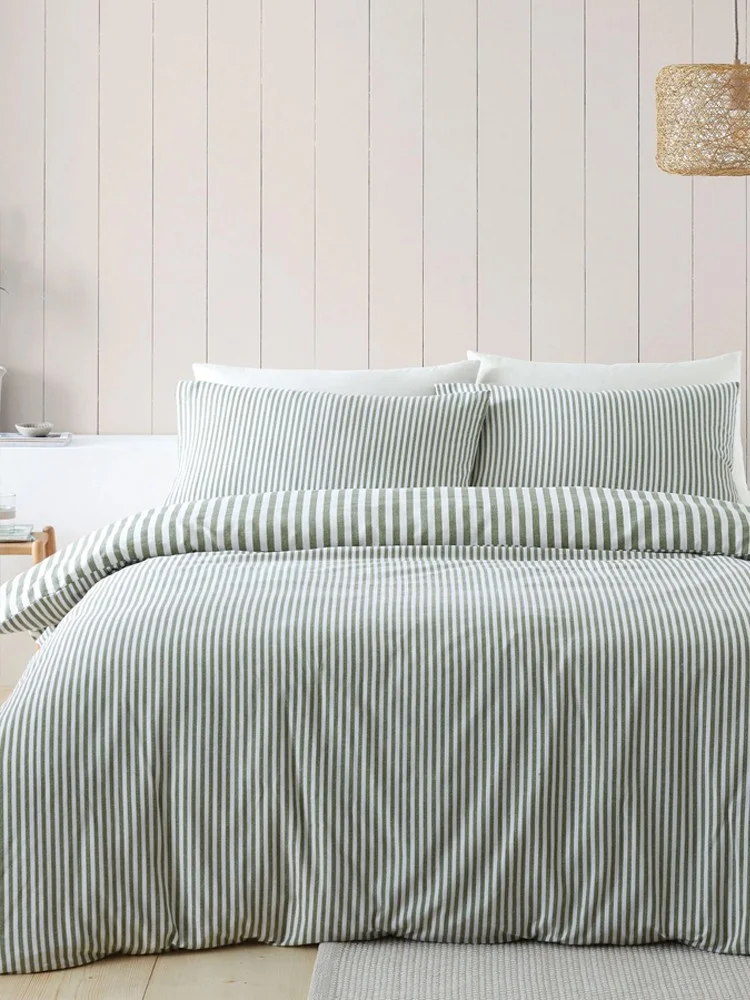 Caqqa Datca Boutique Striped Cotton Double Duvet Cover Set