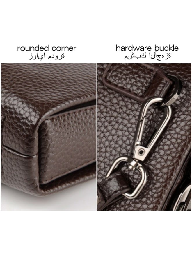 SHABILI Men's Business Casual Clutch Bag, Large-capacity Wallet Card Holder Coin Purse Passport Bag Phone Bag, Portable Gentleman Style Tote Bag Briefcase President Bag Gents Bag  - Image 4