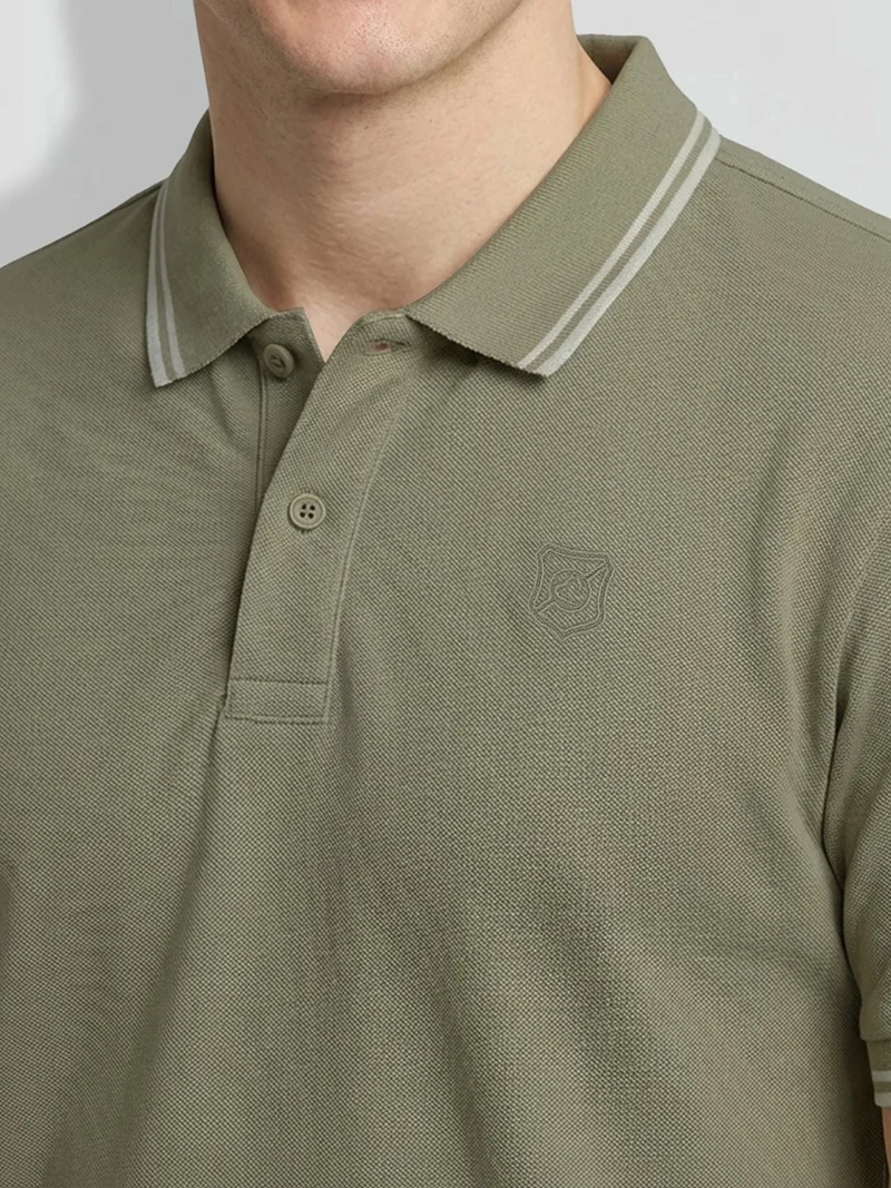 Being Human Men Brand Logo Polo Collar T-shirt
