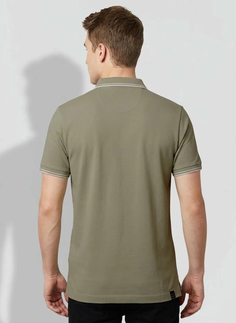 Being Human Men Brand Logo Polo Collar T-shirt