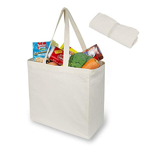 TOPDesign 2 | 6 | 12 Pack Reusable Grocery Shopping totes, Foldable Canvas Bags (Pack of 2) - Image 1