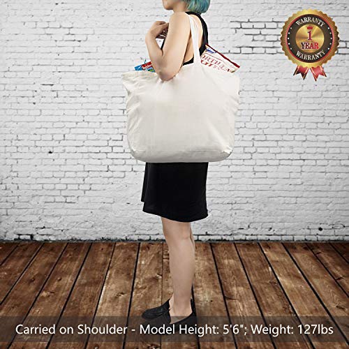 TOPDesign 2 | 6 | 12 Pack Reusable Grocery Shopping totes, Foldable Canvas Bags (Pack of 2) - Image 2