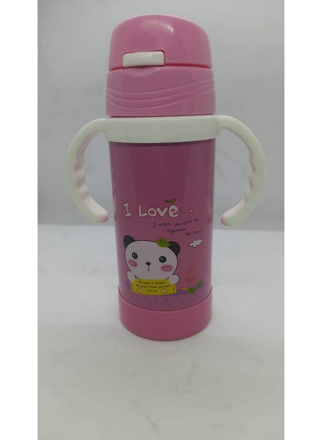 Syga Steel Sipper Baby Drinking Water Bottle Handle With Straw Vacuum Insulated Flask Leakproof Bottle For School Outdoorsassorted Color And Design  - Image 5