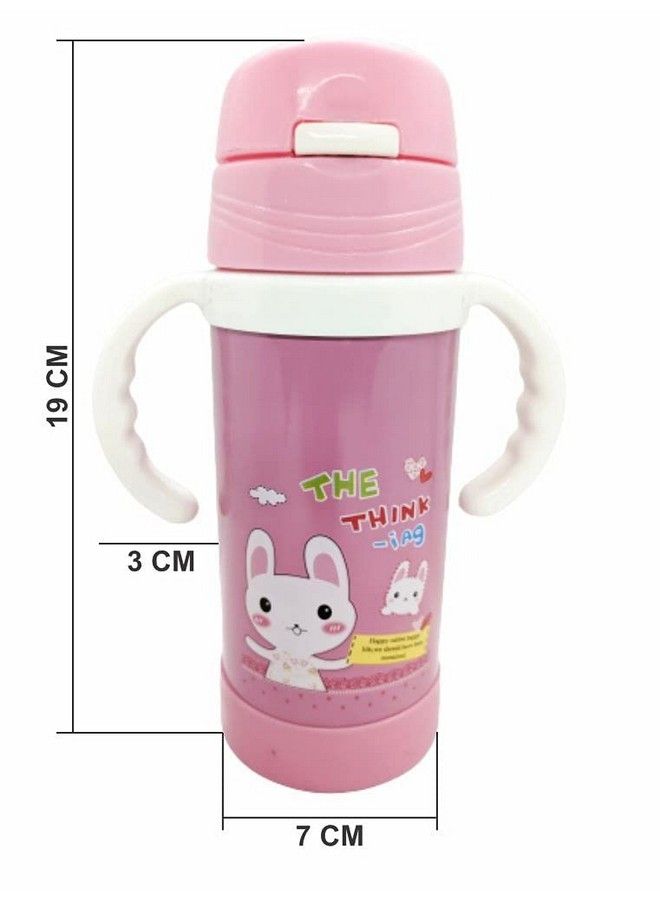 Syga Steel Sipper Baby Drinking Water Bottle Handle With Straw Vacuum Insulated Flask Leakproof Bottle For School Outdoorsassorted Color And Design  - Image 3