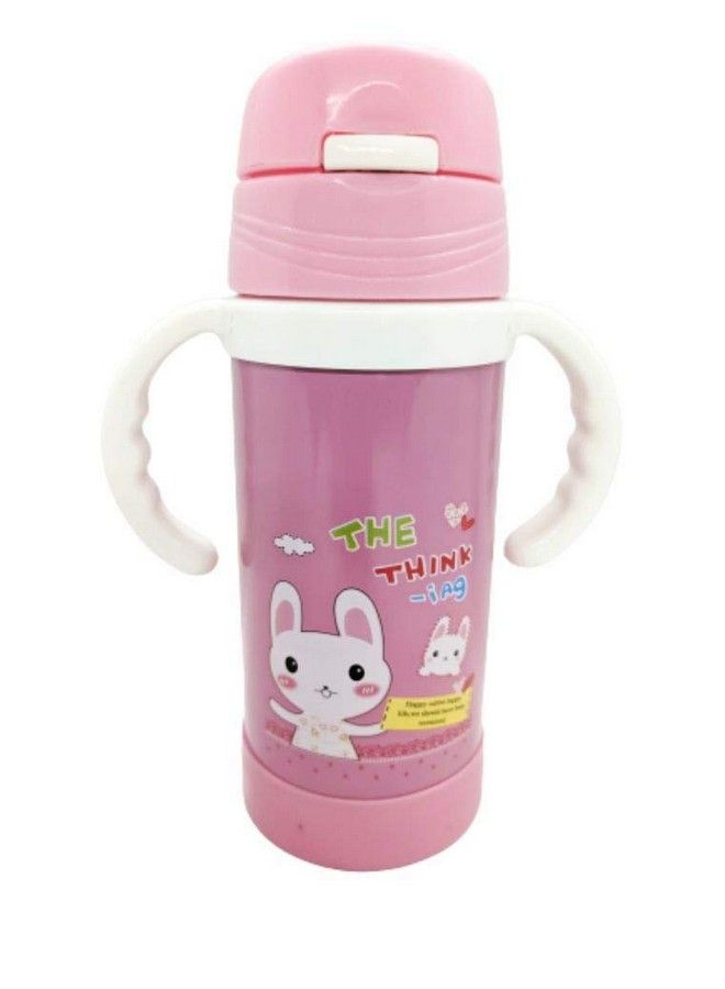 Syga Steel Sipper Baby Drinking Water Bottle Handle With Straw Vacuum Insulated Flask Leakproof Bottle For School Outdoorsassorted Color And Design  - Image 1
