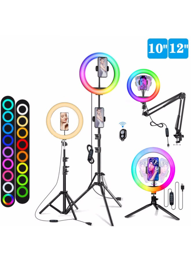 Dedicated 10/12-inch RGB Video Live Fill Light Ring Light Beauty Ring Photography Light In Stock-Color:Wall Hanging 12 Inches - Image 2