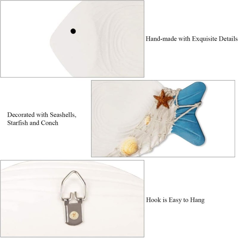 BPA Hand Carved Wooden Fish Wall Art - Set of 2 - Image 3