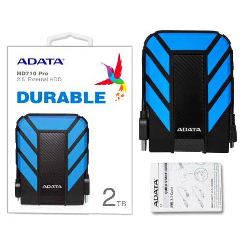 ADATA HD710 Pro - 2 TB External Hard Drive - Shockproof, Waterproof & Dustproof - Durable Storage - For Gamers, Students & Professionals - Mac, PC & Linux Compatible - Blue - AHD710P-2TU31-CBL - Image 4