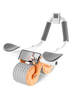 Smart abdominal exercise wheel with timer - abdominal muscle exercise equipment to strengthen the core muscles for beginners, orange color from bunca