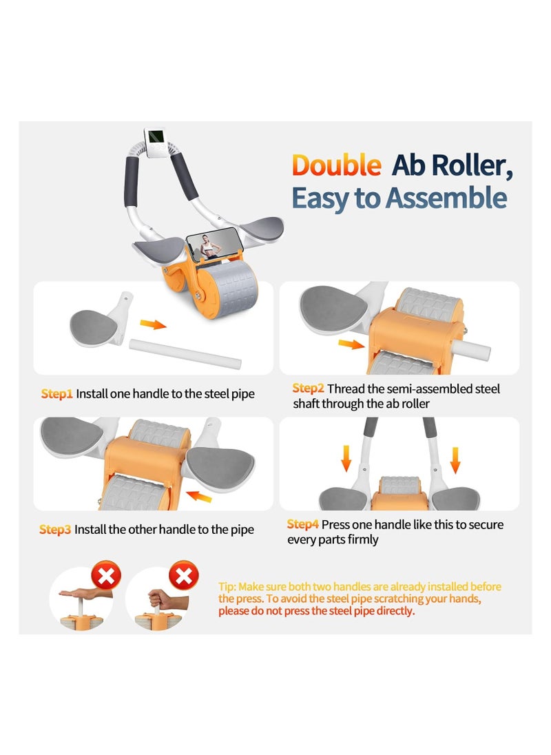 bunca - Smart abdominal exercise wheel with timer - abdominal muscle exercise equipment to strengthen the core muscles for beginners, orange color from bunca - Image 1