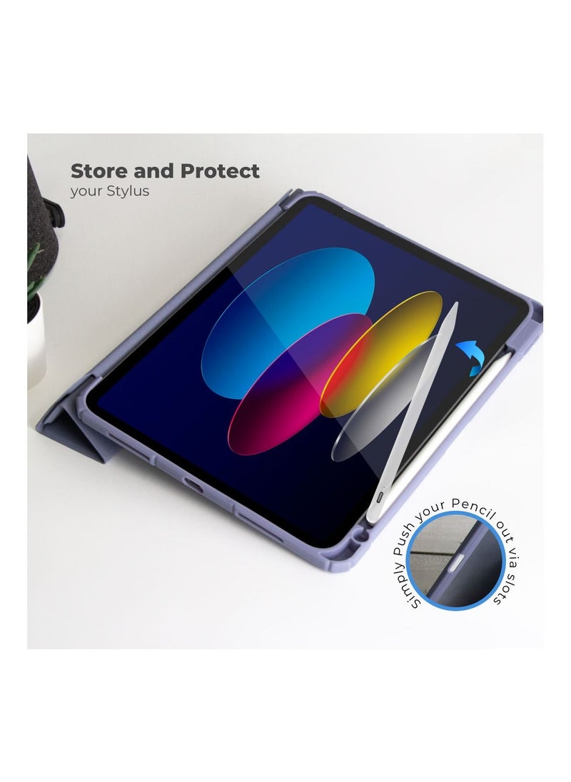blupebble - Hybrid Folio with Pen Holder Transparent Back with Auto Sleep/Wake function Shockproof Slim Case Designed for iPad 10.2-inch 7/8/9th Gen - Image 1