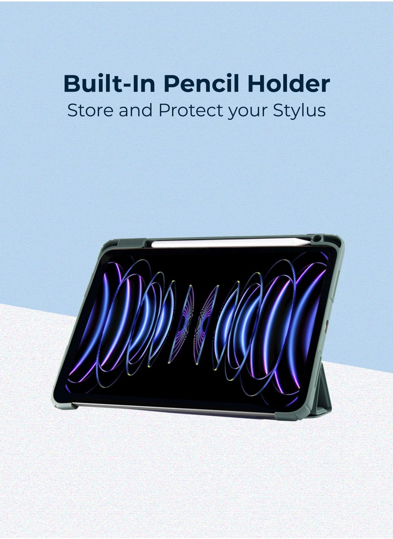 blupebble - Hybrid Folio with Pen Holder Transparent Back with Auto Sleep/Wake function Shockproof Slim Case Designed for iPad 10.2-inch 7/8/9th Gen - Image 1