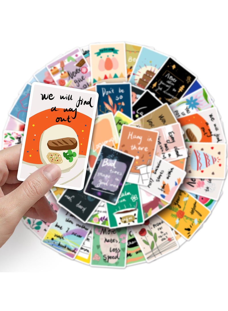 قوس قزح أورينبو ملصقات بطاقات التشجيع 50 قطعة ملصقات مكافأة ملهمة لطيفة لزجاجة المياه والكمبيوتر المحمول والجيتار والسيارات وبطاقات تحفيزية إيجابية مقاومة للماء للمراهقين والأطفال والكبار - Image 2