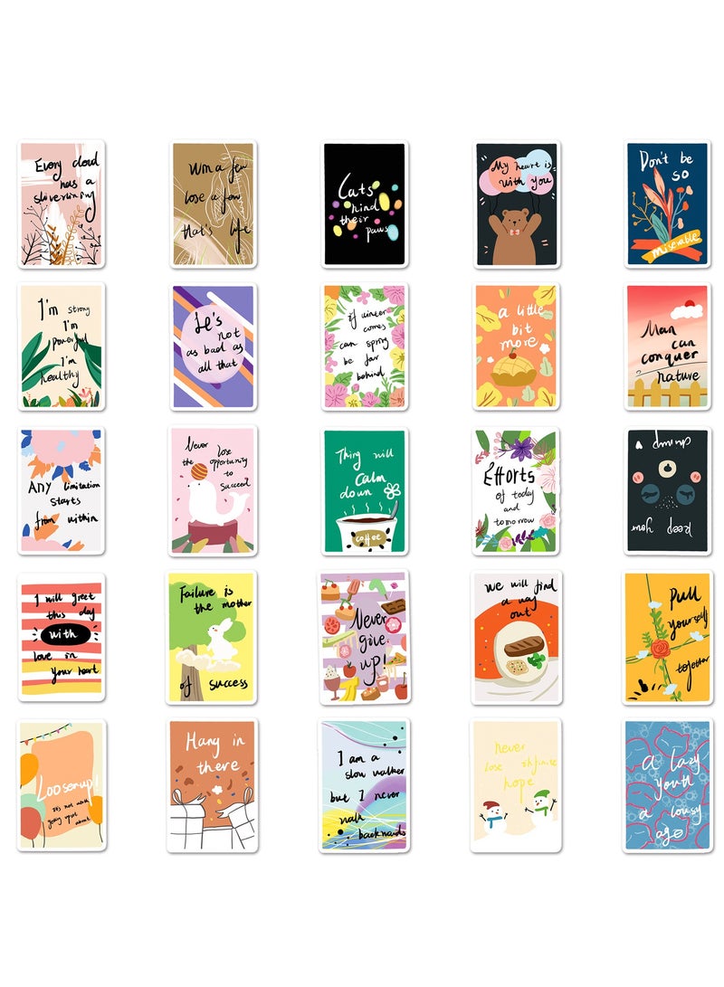 قوس قزح أورينبو ملصقات بطاقات التشجيع 50 قطعة ملصقات مكافأة ملهمة لطيفة لزجاجة المياه والكمبيوتر المحمول والجيتار والسيارات وبطاقات تحفيزية إيجابية مقاومة للماء للمراهقين والأطفال والكبار - Image 4