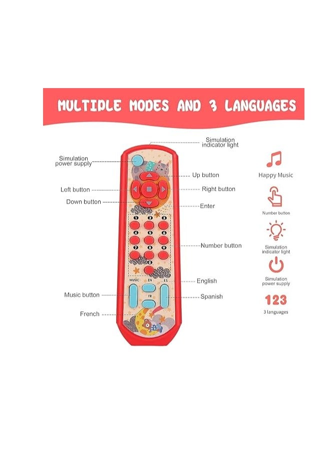 Baby Toys for 1 Year Old Boys Girls, Baby TV Remote Control Toy with English Spanish and French, Baby Sensory Toys with Light  Sound, Birthday Gift for 1 2 3 Year Old Boy Girl - Image 4