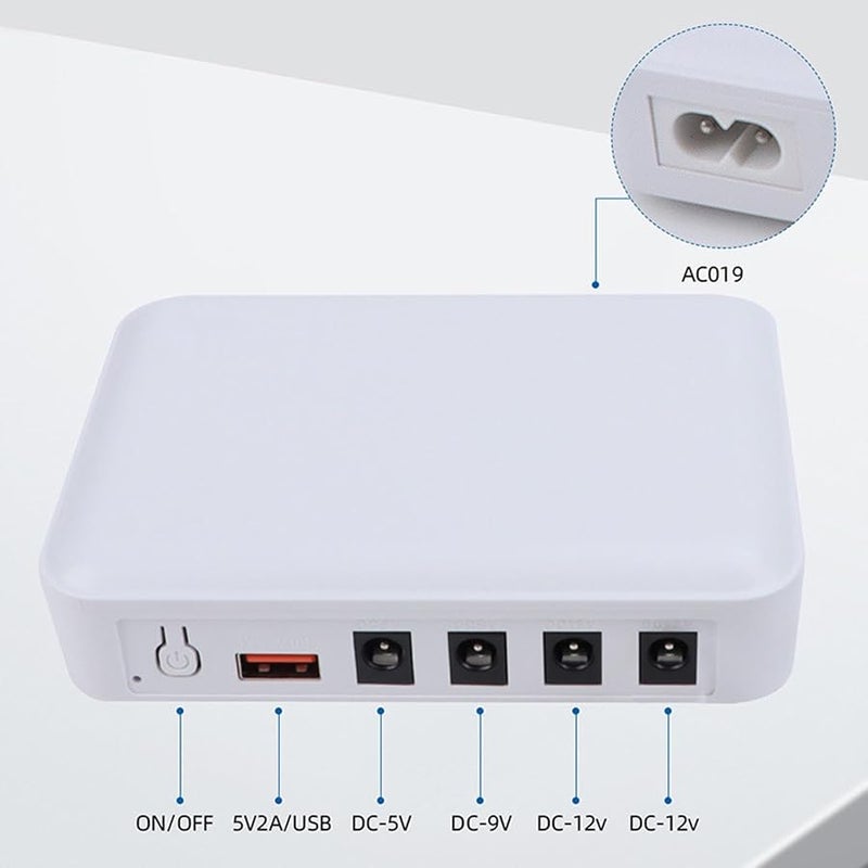 Mini UPS Backup Power Supply 7800mAh US Plug for Router Modem Camera Smartphone Charging - Image 5
