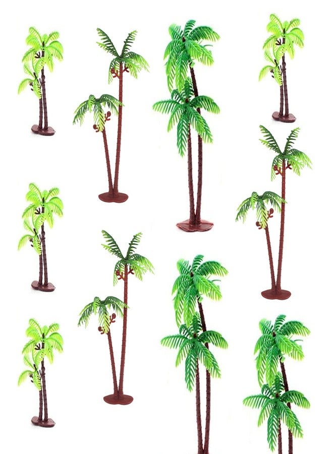 HJYZY 60 pcs Coconut Palm Tree 7cm,9cm,14cm Miniature Plant Pots Bonsai Mini Coconut Tree for Cupcake Topper, Cake Decorations, Aquarium Plants Building Model Landscape - Image 1