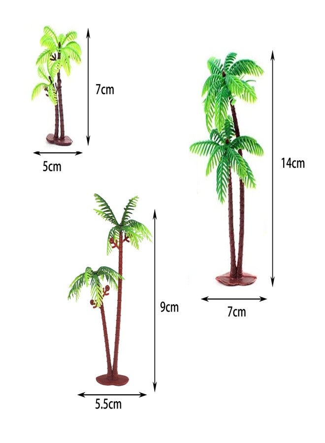 HJYZY 60 pcs Coconut Palm Tree 7cm,9cm,14cm Miniature Plant Pots Bonsai Mini Coconut Tree for Cupcake Topper, Cake Decorations, Aquarium Plants Building Model Landscape - Image 2