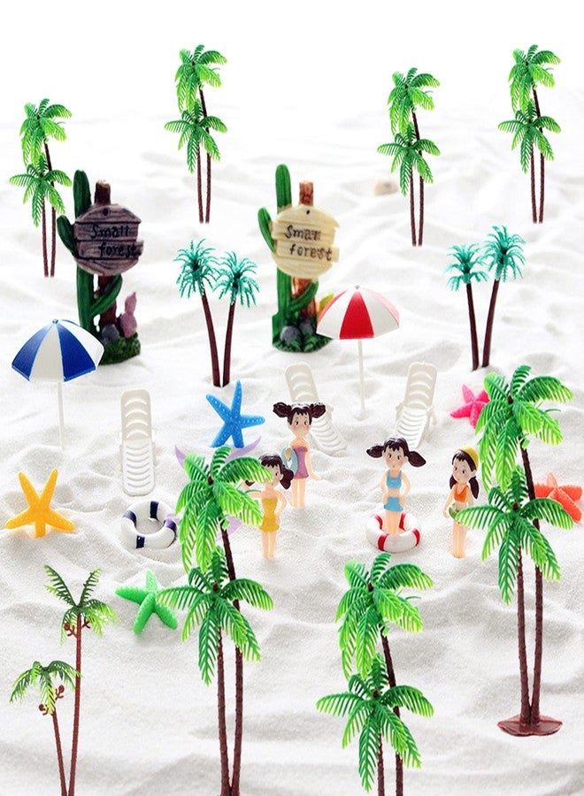 HJYZY 60 pcs Coconut Palm Tree 7cm,9cm,14cm Miniature Plant Pots Bonsai Mini Coconut Tree for Cupcake Topper, Cake Decorations, Aquarium Plants Building Model Landscape - Image 4