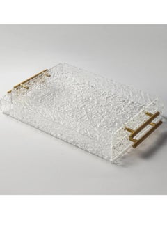 Binshihon Acrylic Rectangular Serving Tray 2 Pieces Clear 33x23x5 cm  - Image 1