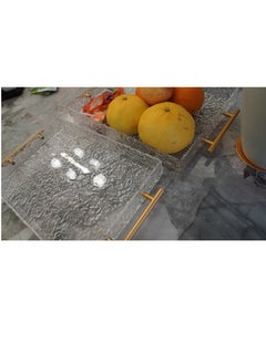 Binshihon Acrylic Rectangular Serving Tray 2 Pieces Clear 33x23x5 cm  - Image 5