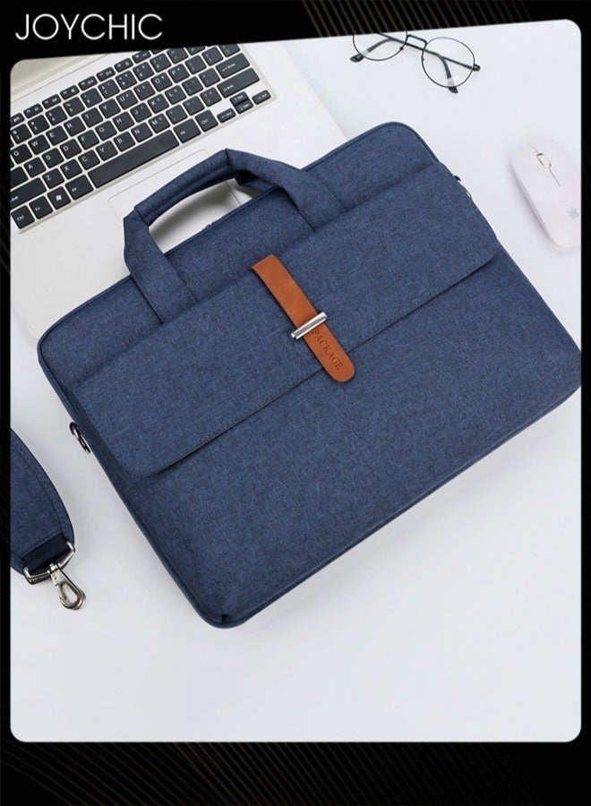 Joychic حقيبة لابتوب مكتبية بحجم 14 بوصة بسعة كبيرة حقيبة كتف حقيبة مراسلة حقيبة حمل للكمبيوتر والتابلت للرجال والنساء للعمل والمدرسة والسفر باللون الأزرق - Image 1