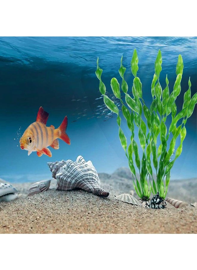 GUSGU 10pcs Artificial Seaweed Tall Water Plants for Aquarium Lifelike Decor Fish Tank Plants Aquarium Plant Decorations 31cm Green  - Image 4