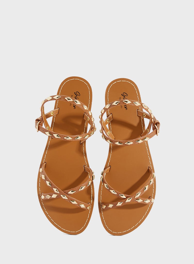 Ginger Crossover Strap Flat Sandal  - Image 4