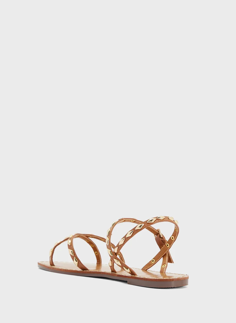 Ginger Crossover Strap Flat Sandal