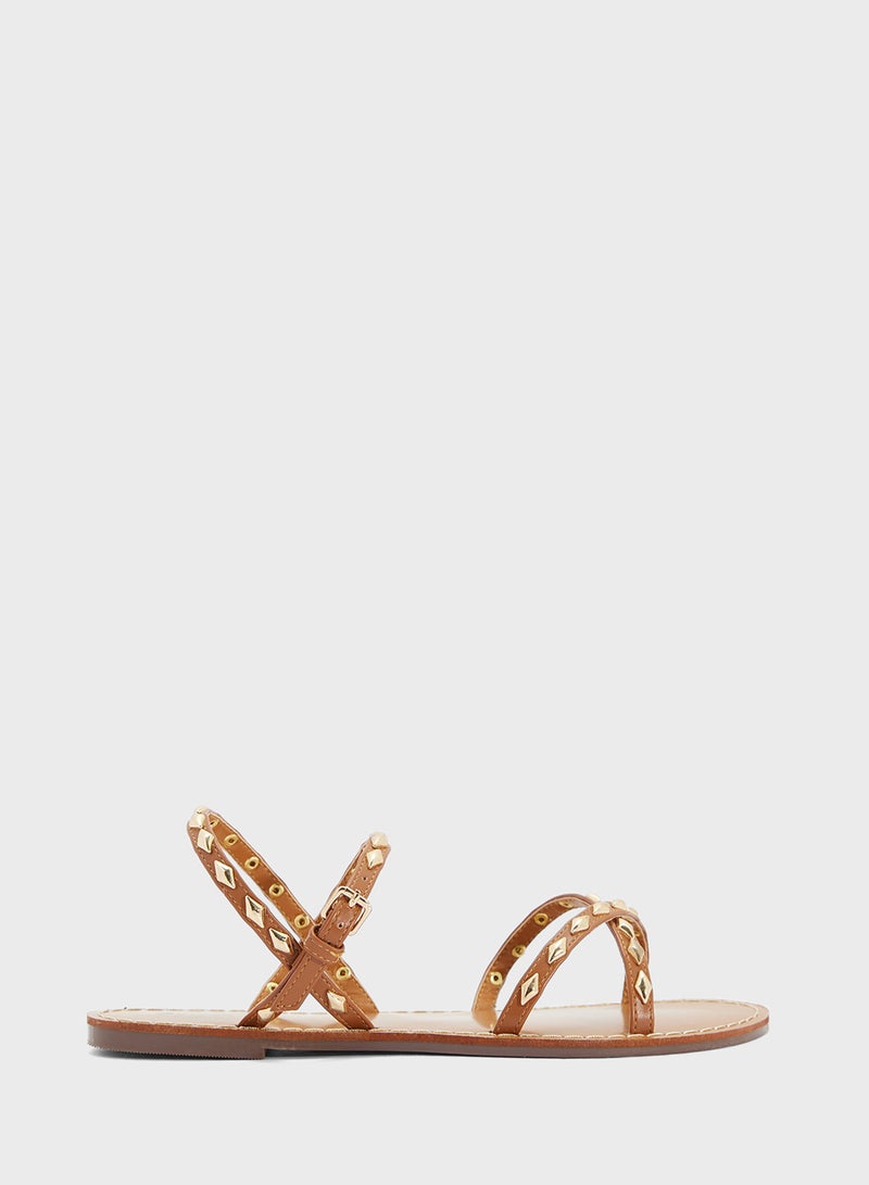 Ginger Crossover Strap Flat Sandal  - Image 1