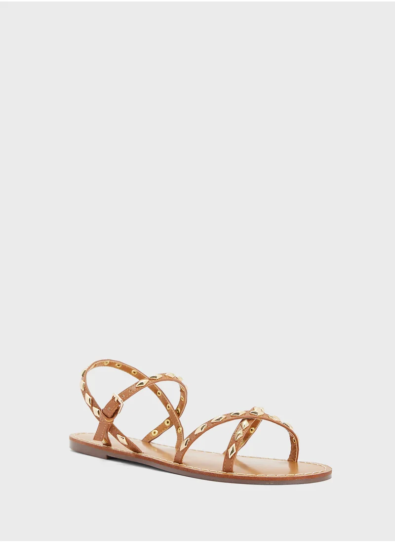 Ginger Crossover Strap Flat Sandal