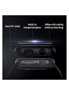 Generic Hard PC Case Compatible with Apple Watch Series 10 Cover 46mm, with Tempered Glass Screen Protector, Protective Cover for Apple Watch Series 10 Screen Protector 46mm (Black, For Series 10 46mm)  - Image 4