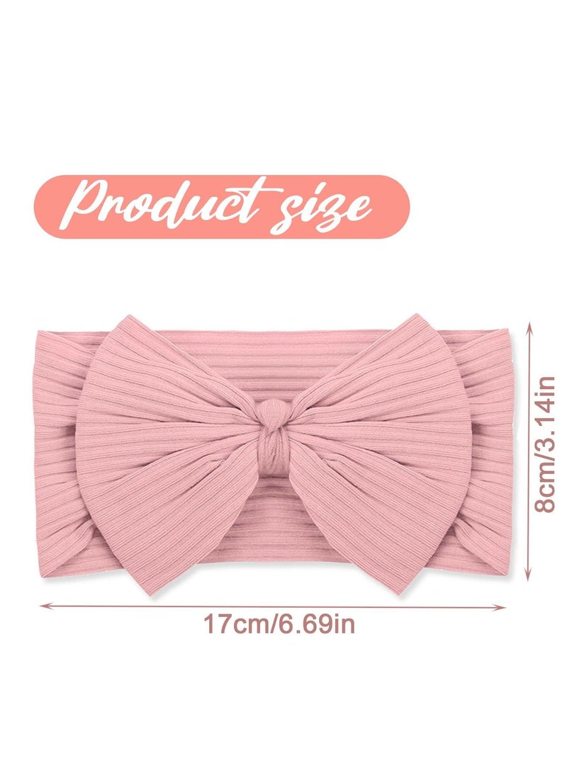SYOSI Baby Turban Headband Set-Bowknot Hairband Soft Headwear Elastic for Newborn/Girls/Boys/Kids Gift as Toddler Headdress Photography Props Accessories(3 pieces)  - Image 3
