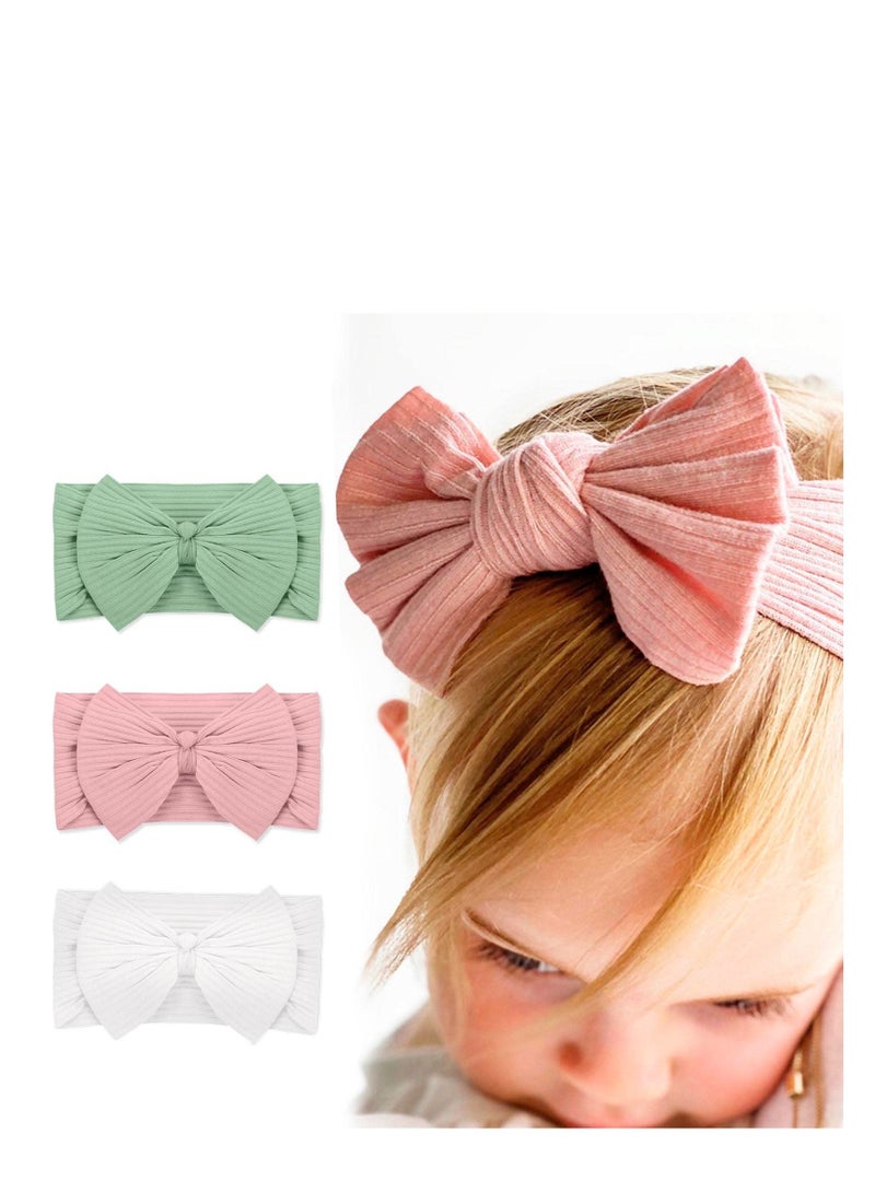 SYOSI Baby Turban Headband Set-Bowknot Hairband Soft Headwear Elastic for Newborn/Girls/Boys/Kids Gift as Toddler Headdress Photography Props Accessories(3 pieces)  - Image 4