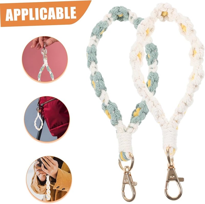 Mipcase Bohemian Tassel Phone Wrist Lanyard with Keychain 2Pcs Set Durable Comfort Fit - Image 3