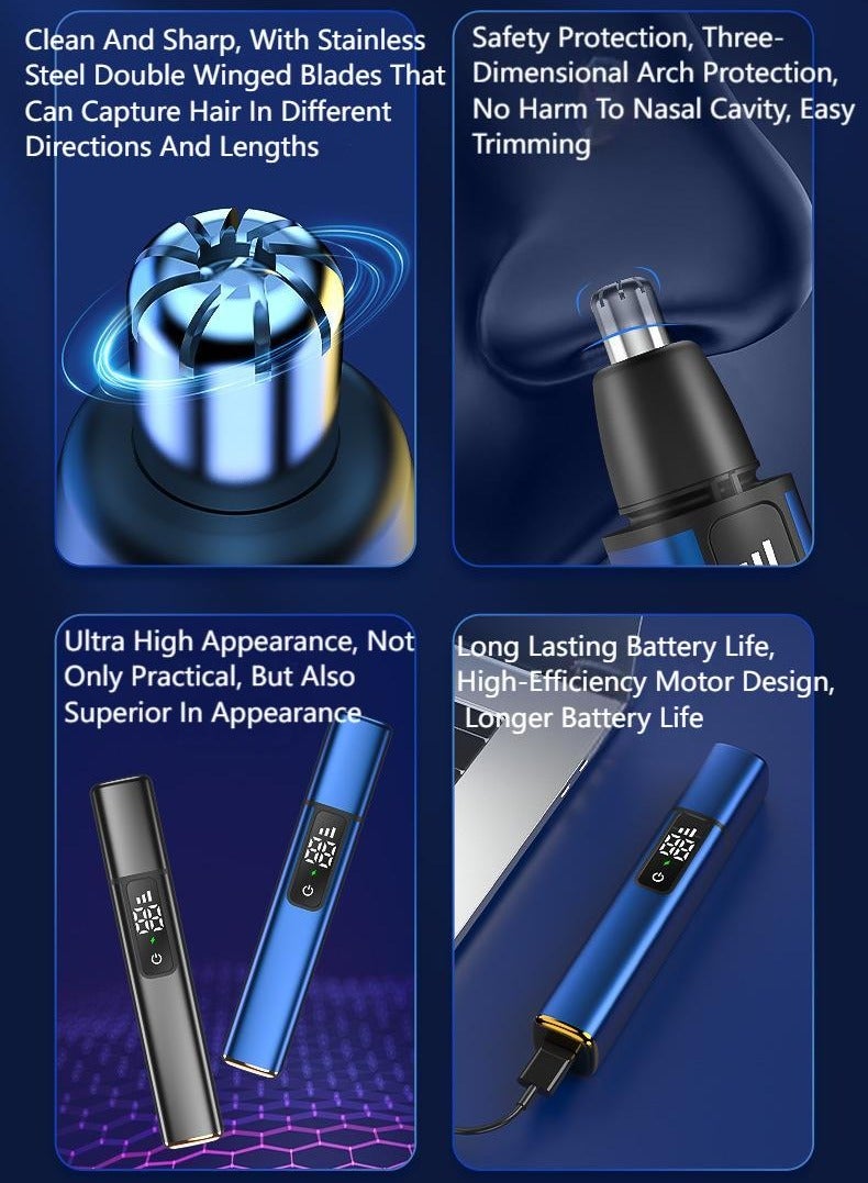 مشذب شعيرات الأنف عبر جهاز شحن USB لإزالة شعيرات الأنف مع رؤوس بديلة - Image 2