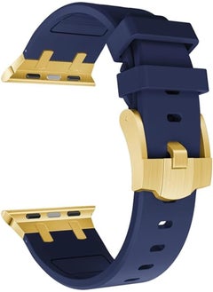 Compatible with Apple Watch Band 49mm 45mm 44mm 42mm Men Women, New Design Soft Silicone Replacement Strap for iWatch Series 8/7/6/5/4/3/2/1/SE/Ultra (Navy)
