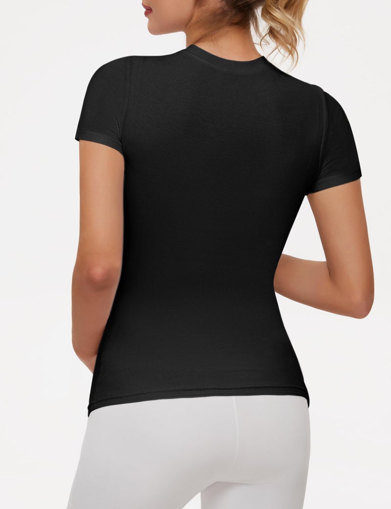 Peauty Maternity Shirts Casual Work Black Maternity Tshirts Pregnancy Tops for Women Short Sleeves Petite Clothes (Black S) - Image 4